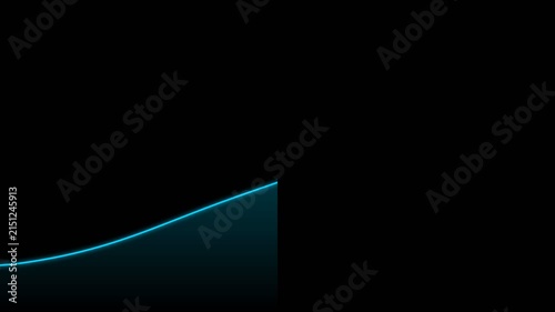 Minimalist Blue Growing Graph Line Animation on Black Background