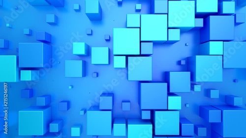 Background of Cubes. Abstract motion, loop, two color, 3d rendering, 4k resolution
