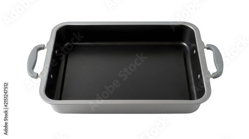 Empty rectangular baking dish with handles isolated on transparent background