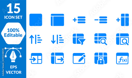 UI interface layout grid icons set vector design for web and mobile applications