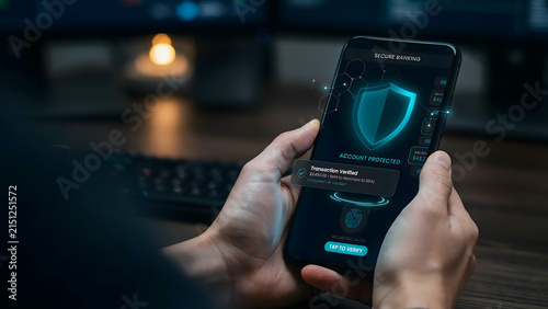 mobile banking, online banking, digital banking, banking security, cybersecurity, secure banking, fingerprint authentication, biometric authentication, digital shield, account protection, mobile secur
