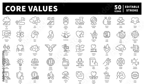 Konstfotografi Core values vector icons