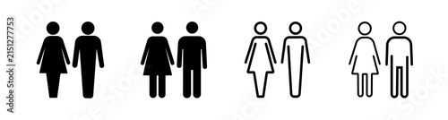 Man and woman icon set. male and female symbol