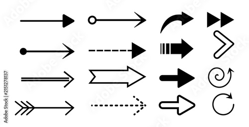 Flat design arrow collection with directional icons and navigation symbols for UI and infographics