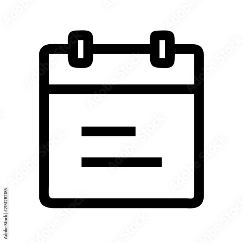 Simple calendar icon with three lines - Minimalist calendar icon featuring three horizontal lines for notes or events in a clean design.