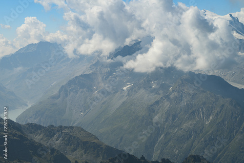 Alpine Peaks and Clouds from Mont Fort