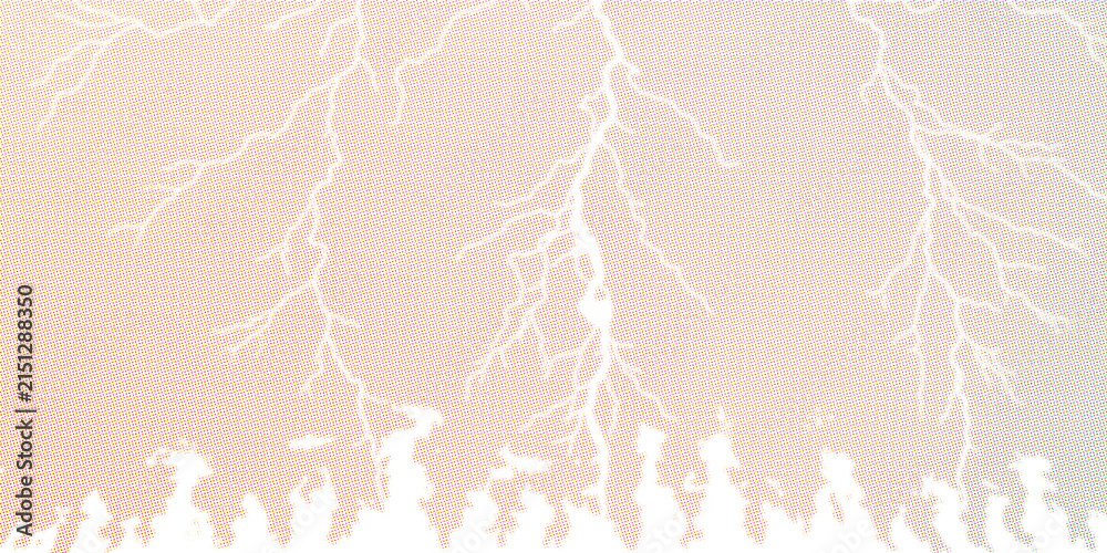 Fototapeta premium Pastel pink thunderstorm background displaying white electric lightning bolt texture
