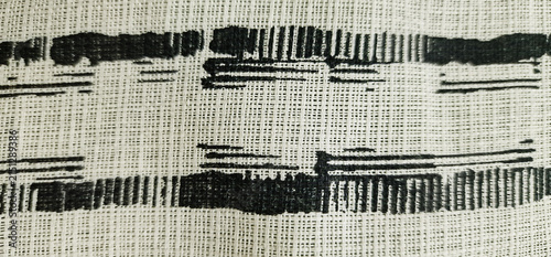 Fotografie Black Ink Woven Grid Texture