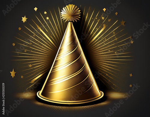 golden party hat cone