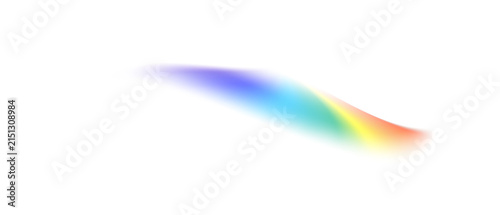 Soft abstract rainbow wave shape with blurred edges isolated on transparent background