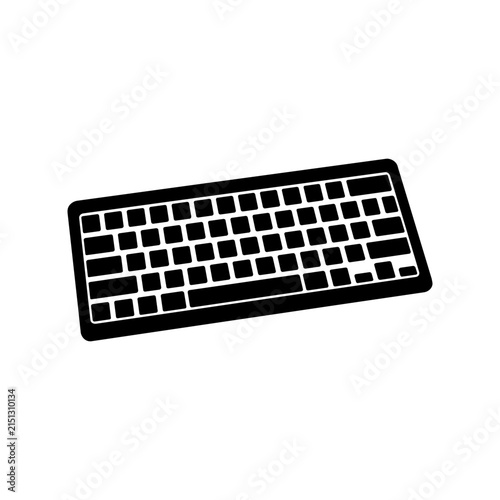 Computer keyboard black and white vector icon