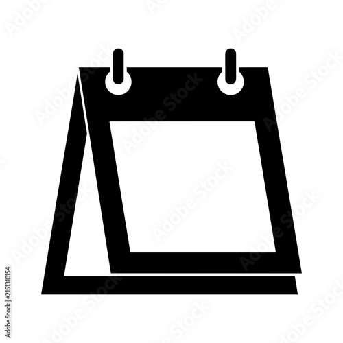 Freestanding desktop calendar black and white vector icon
