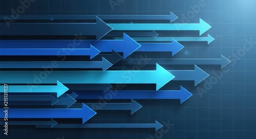High-resolution seamless repeating pattern of blue directional arrows in a dynamic futuristic geometric abstract design