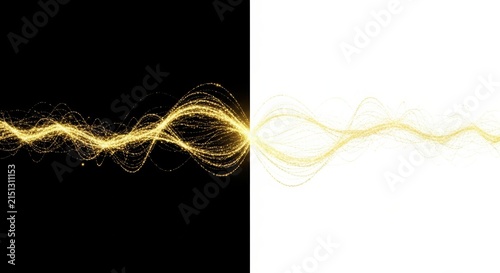 Abstract golden light waveform trails and glowing energy lines in a high-resolution top-down macro style digital composition