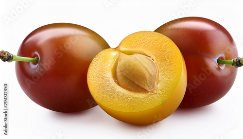 mirabelle plum isolated on white background