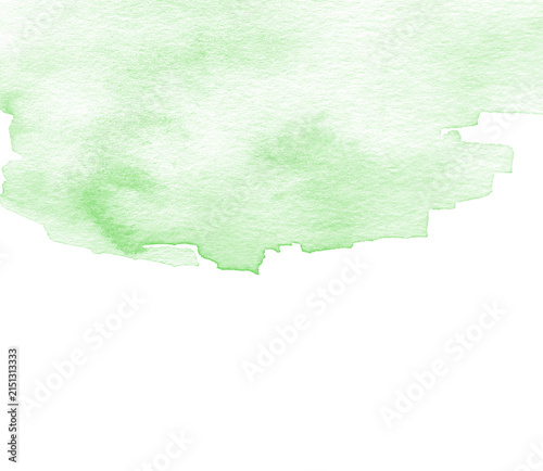 green watercolor abstract background, isolated