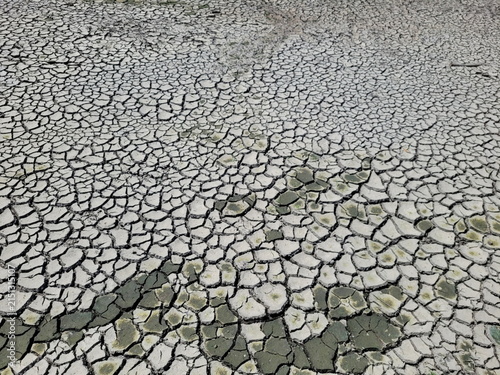 Dry cracked ground in nature