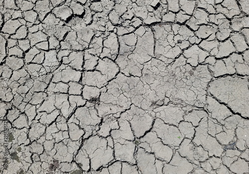 Dry cracked ground in nature