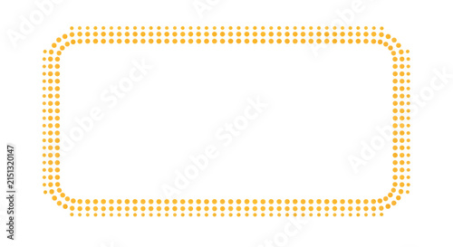 Decorative Orange Dotted Rectangular Border Frame Element Isolated on Transparent Background for Creative Design Projects