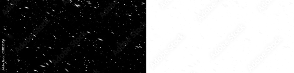 Obraz premium Windblown Snow Flurry With Elongated White Flakes and Fine Frost Dust on Transparent Background
