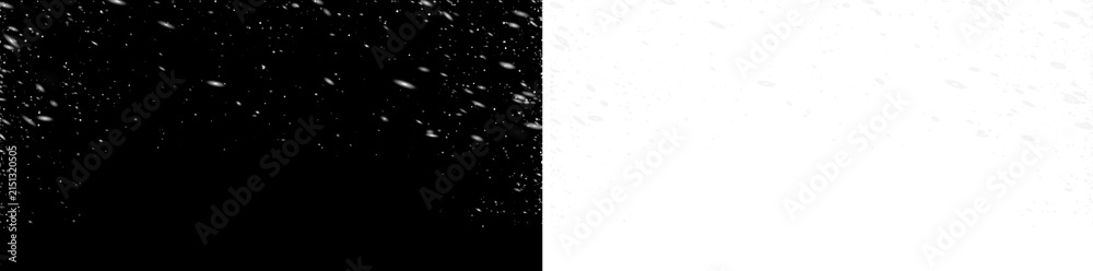 Obraz premium Snowfall Border With Dense Windblown Flakes Around the Top and Side Edges on Transparent Background
