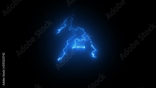 Electric Blue Lightning Thunderbolt Energy Burst VFX Overlay with Glowing Light Effect