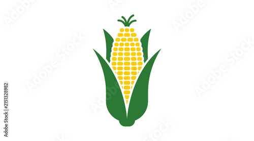 Fresh corn on the cob icon with vegetable agriculture illustration isolated