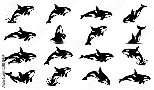 Картината върху платно Orca Silhouette Set