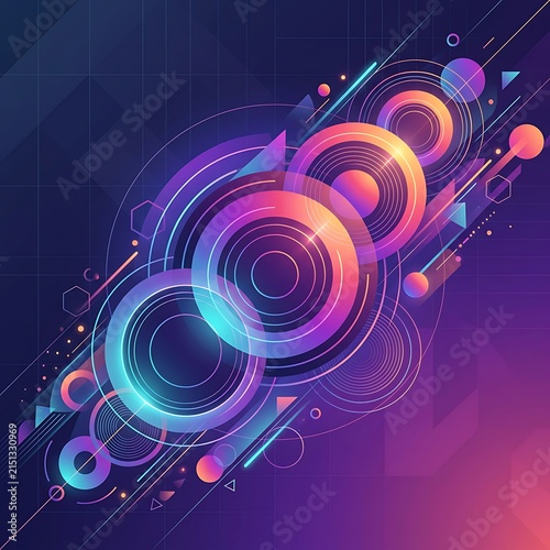 Colorful Abstract Circular Design with Vibrant Gradient.