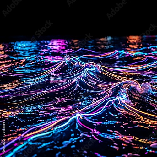 Colorful Abstract Digital Wave Pattern.