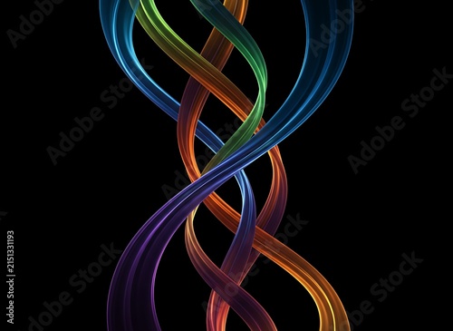 Colorful Abstract DNA Helix Design.