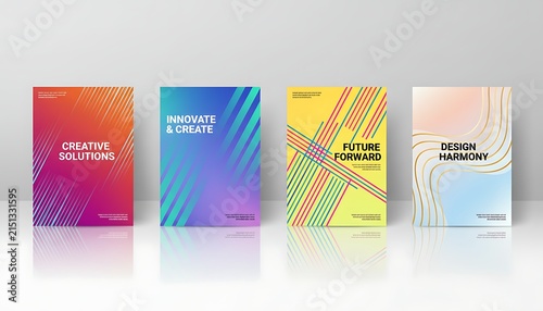 Colorful Abstract Geometric Background Collection Set.