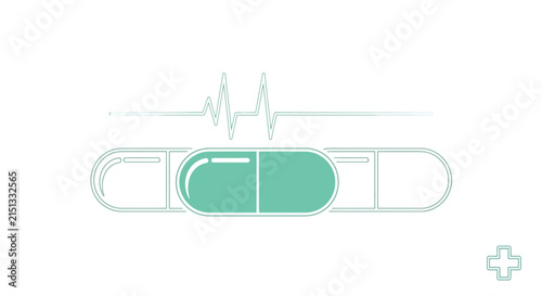 Medical Tablet Illustration Featuring Healthcare and Vital Signs Elements in Digital Art