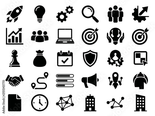 Business and Startup Strategy Icons Set Vector