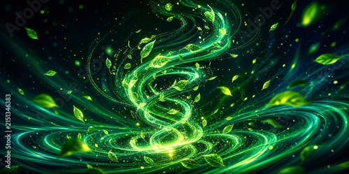Green Sustainability Flow Motion Background with Organic Energy Waves and Glowing Eco Inspired Light Effects for Environmental Innovation Visual Design