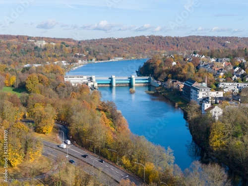Das Stauwehr im Baldeneysee bei Essen-Werden - 2024