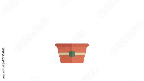 Potted succulent plant with green leaves in a terracotta pot isolated on a white background