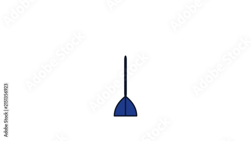 Blue sea creature stylized cartoon character with sharp spines on white background