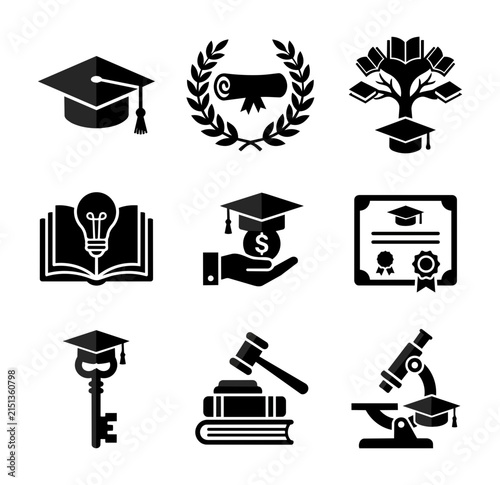Education learning knowledge graduation symbols