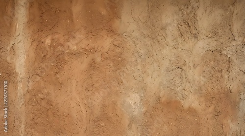 Rough brown clay wall texture with natural earth tones and uneven surface