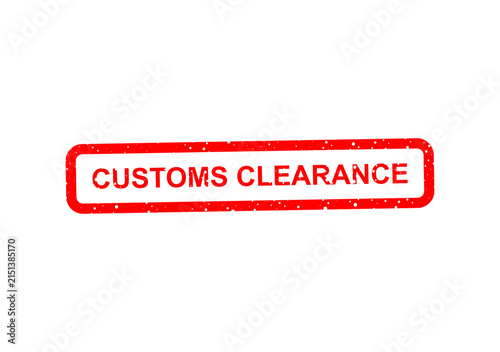 Bild auf Leinwand Red customs clearance official rubber stamp illustration