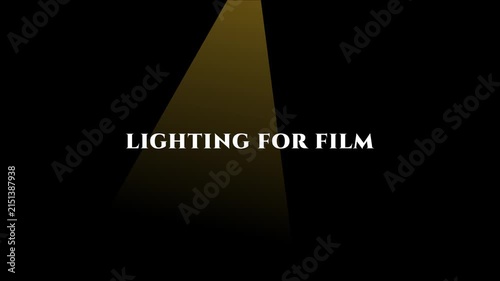 Lighting for cinematic spotlight effect with typography on animation 4k black background, motion black background
