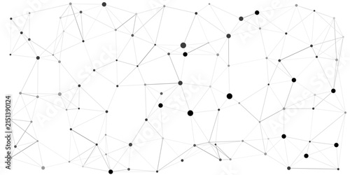 Abstract network of dots and lines connected in a digital grid pattern with subtle depth