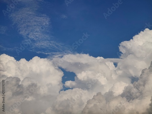 Foto blue sky with clouds, Massive thunderheads brewing, Epic meteorological event, D