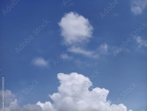 Photography blue sky with clouds, Clear blue sky with cumulus clouds, High-resolution photo