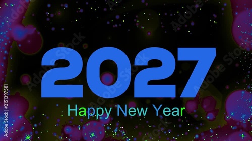 Colorful 2027 Happy New Year Typography Design