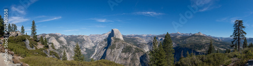 View of Half Dome from Glacier Point in Yosemite National Park in California during the day