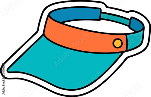 Fotografie A colorful cartoon style sun visor hat isolated on a black background for summer