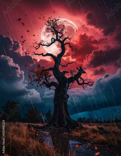Full moon, dark night
