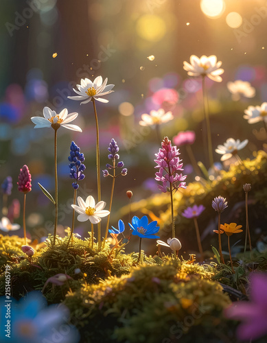 spring flowers in the meadow